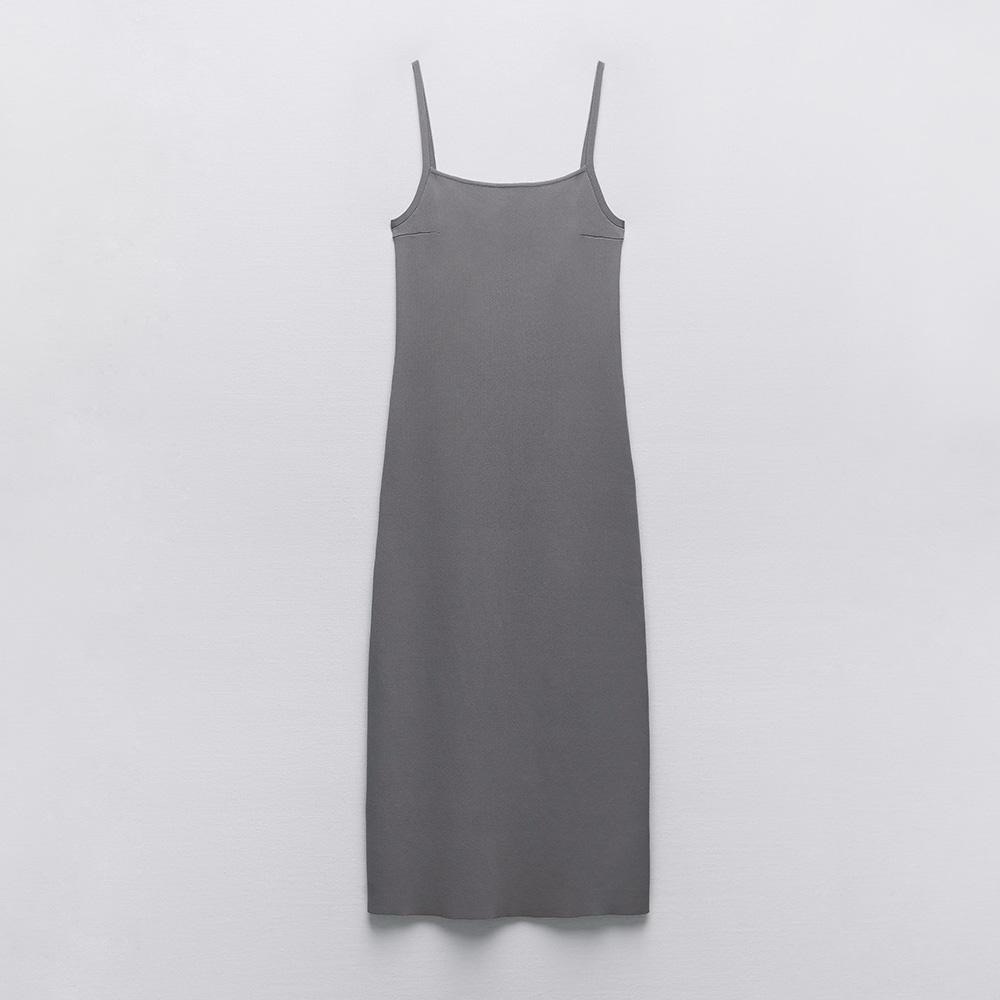 Zara knit gray midi dress